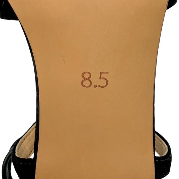 For Love & Lemons x Marais USA Black Suede Knot Wrap Tie Block Heel Sandals - Picture 10 of 12